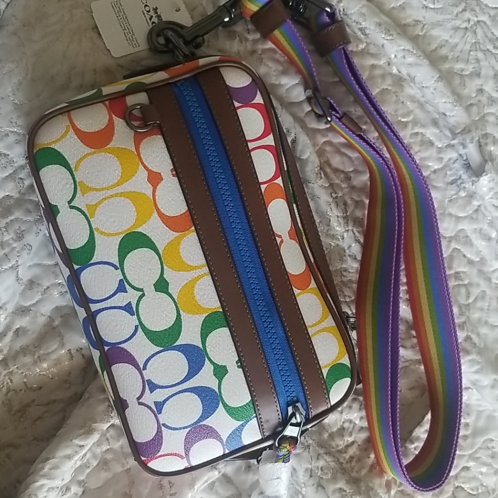 Signature rainbow coach crossed